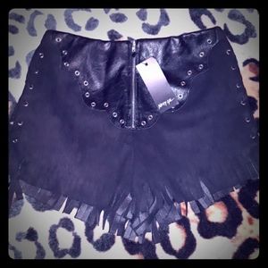 High Waist Nasty Gal Faux Suede Lace Up Shorts